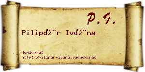 Pilipár Ivána névjegykártya